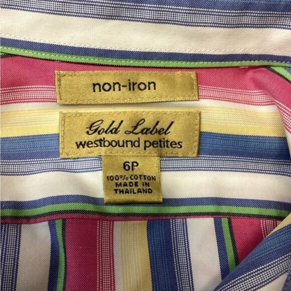 Westbound Petites Women’s Gold Label Non-Iron Button Front Shirt, size 6P - Picture 7 of 8